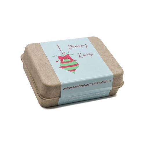 COFFRET CADEAU DE NOËL : SHAMPOOING SOLIDE AU THÉ NOIR ET À LA BERGAMOTE + SAVON ARTISANAL ORANGE ET CANNELLE