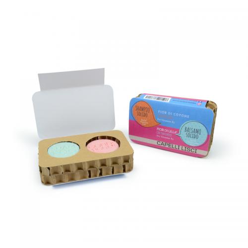 PACK COMBO SHAMPOING ET APRÈS-SHAMPOING SOLIDES POUR CHEVEUX LISSES