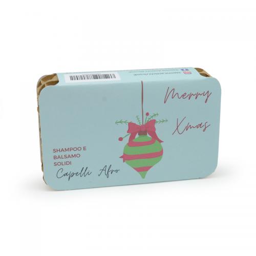 COFFRET DE NOËL : SHAMPOING SOLIDE POUR CHEVEUX AFRO À LA CANNELLE + APRÈS-SHAMPOING SOLIDE POUR CHEVEUX AFRO AU BOIS DE CÈDRE