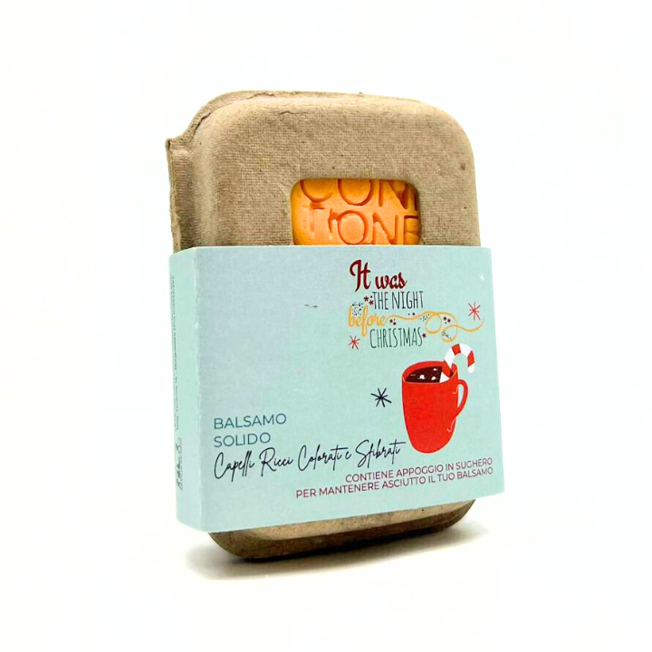 Après-shampoing solide de Noël Tropicana pour cheveux bouclés, colorés ou abîmés