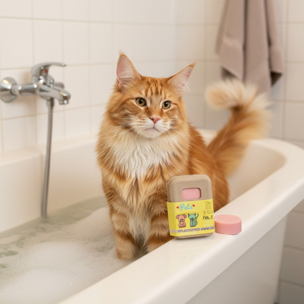 Shampoing solide pour chiens et chats à la rose et à l'huile de neem