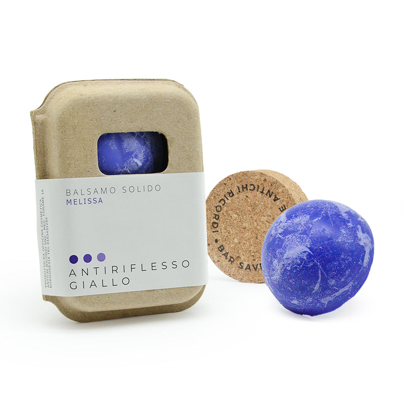 BALSAMO SOLIDO ANTI GIALLO ALLA MELISSA CON BAR SAVER IN SUGHERO