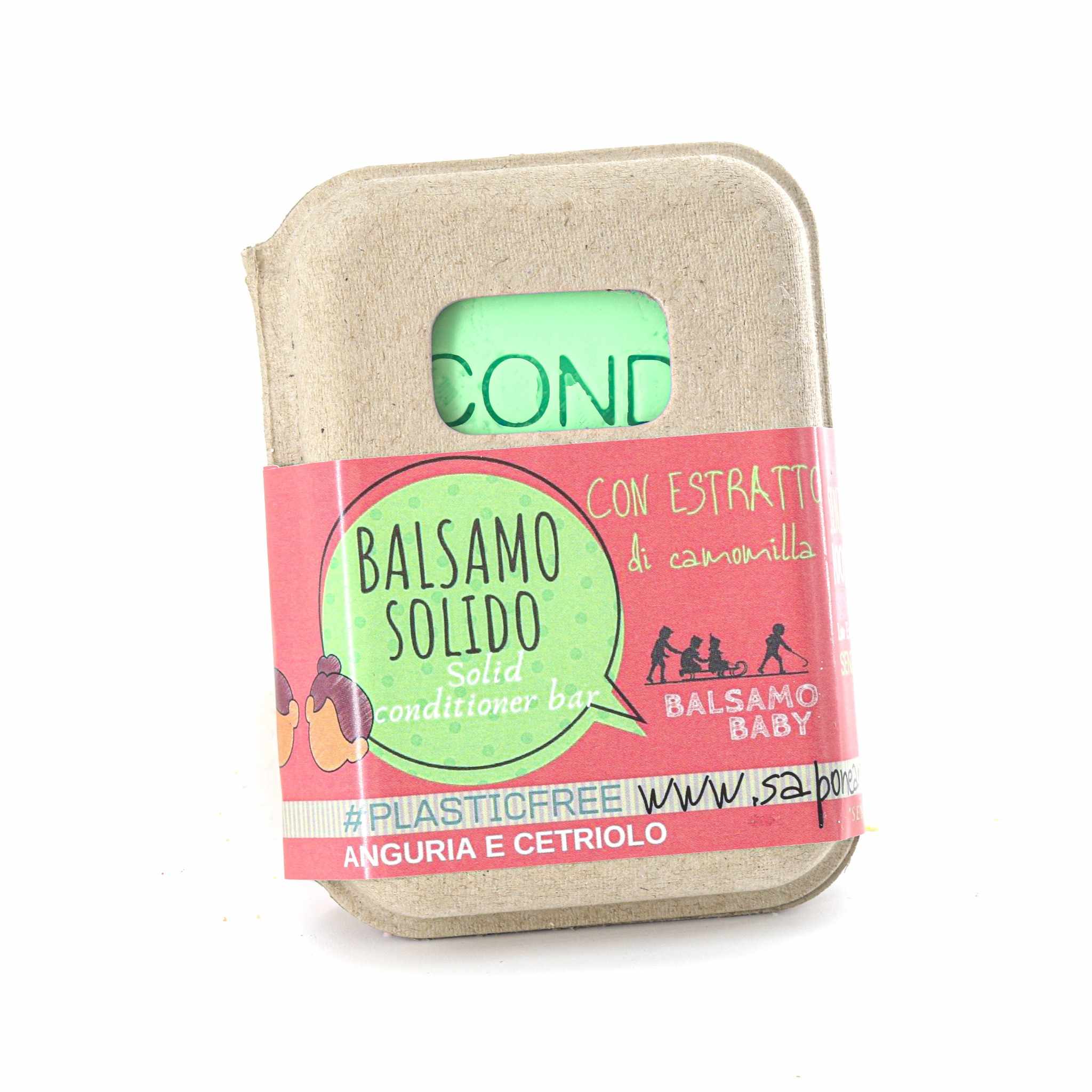 BALSAMO SOLIDO BABY ALL' ANGURIA E CETRIOLO CON BAR SAVER IN SUGHERO