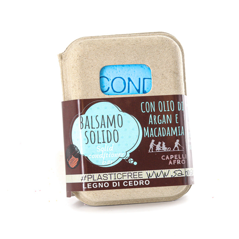 BALSAMO SOLIDO CAPELLI AFRO O RICCI POROSI AL LEGNO DI CEDRO senza BAR SAVER IN SUGHERO