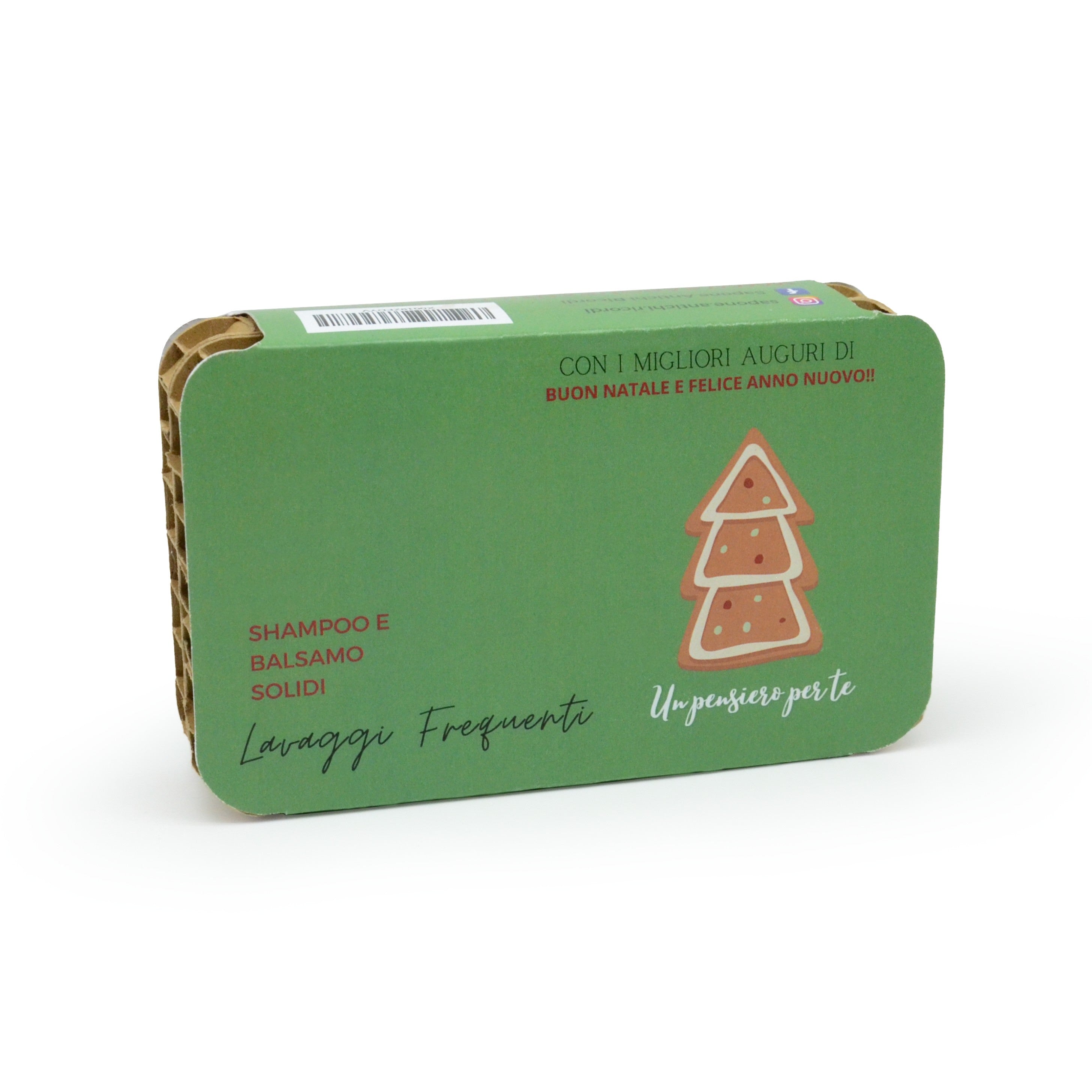 COFFRET DE NOËL : SHAMPOOING SOLIDE AU THÉ NOIR ET À LA BERGAMOTE + APRÈS-SHAMPOING SOLIDE À LA FLEUR D'IRIS POUR LAVAGES FRÉQUENTS