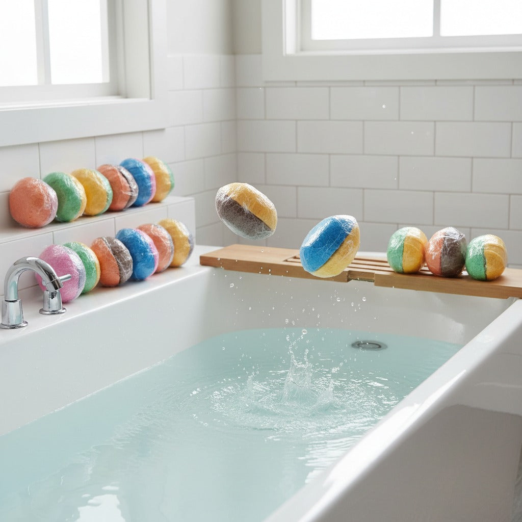 CONFEZIONE CON 2 BOMBE DA BAGNO A FORMA DI UOVA DA 90 g. CAD - FRAGRANZE ASSORTITE