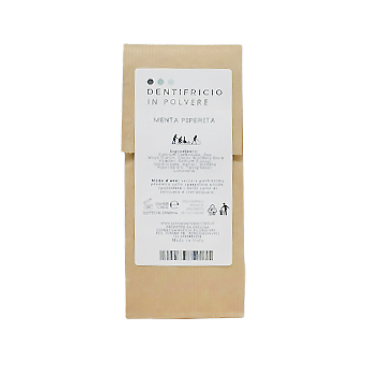 DENTIFRICIO IN POLVERE ALLA MENTA PIPERITA - RICARICA DA 150GR