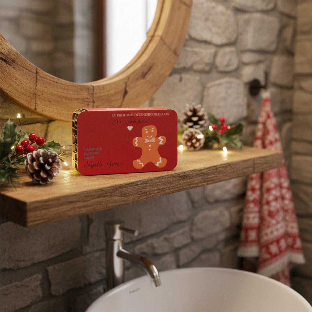 FORFAIT DE NOËL SHAMPOING SOLIDE POUR CHEVEUX GRAS RUGIADA + APRÈS-SHAMPOING SOLIDE POUR CHEVEUX GRAS OU PELLICULAIRES YAOURT ET CRÈME DE RIZ