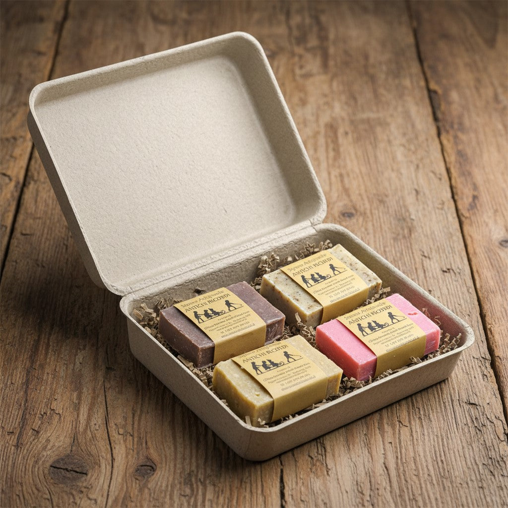 Coffret de savons de Noël : lavande, fleur de lotus, violette, myrrhe