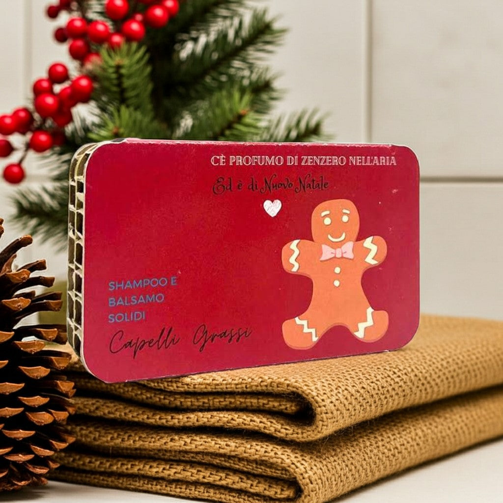 FORFAIT DE NOËL SHAMPOING SOLIDE POUR CHEVEUX GRAS RUGIADA + APRÈS-SHAMPOING SOLIDE POUR CHEVEUX GRAS OU PELLICULAIRES YAOURT ET CRÈME DE RIZ