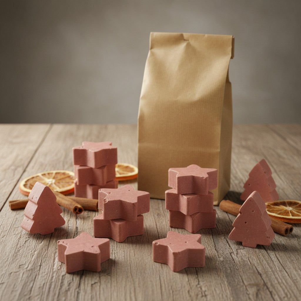 15 SAVONS AU THÉ NOIR ET À LA BERGAMOTE – PETITS FORMES DE PIN ET D'ÉTOILE