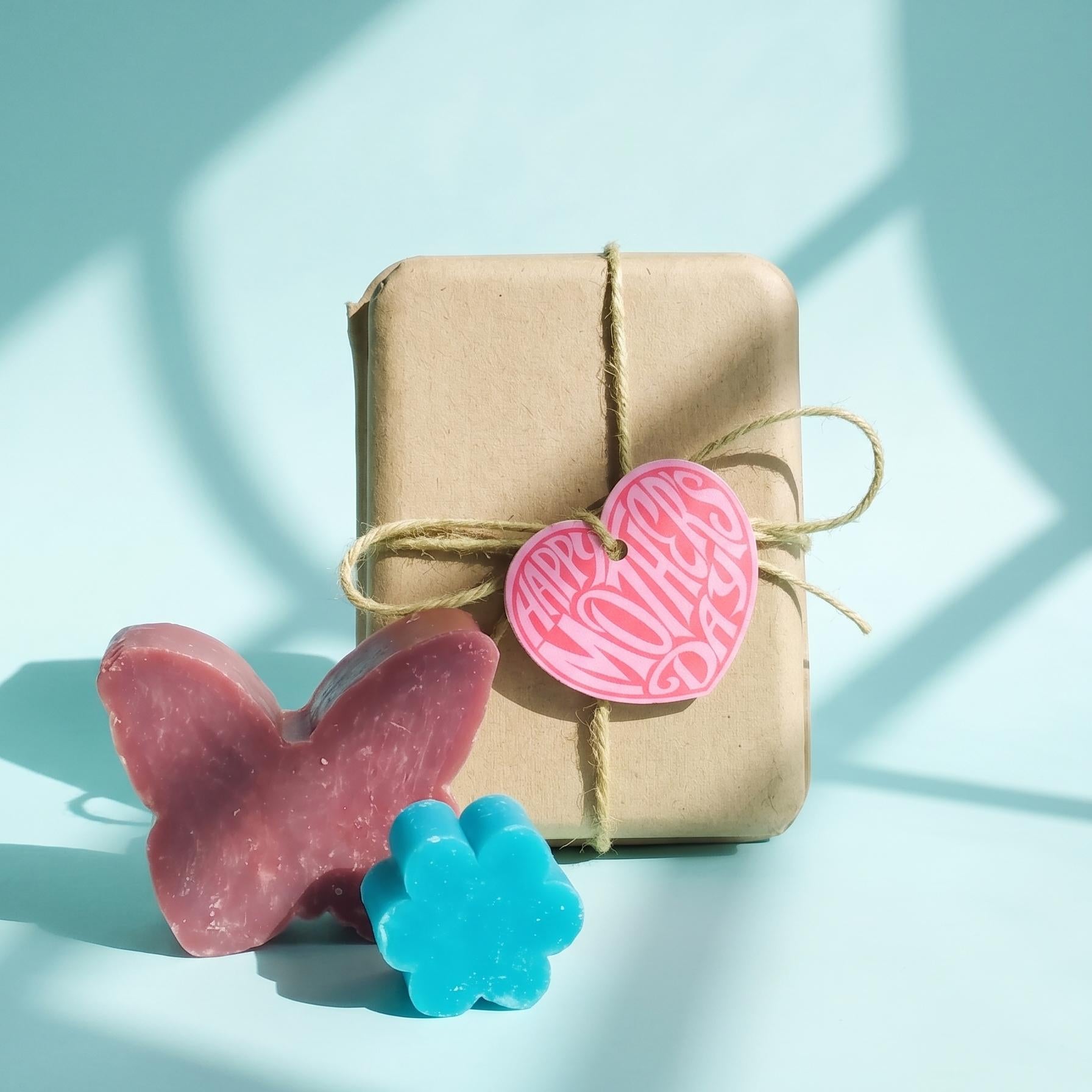 WOMEN'S DAY OR MOTHER'S DAY GIFT SOAPS WITH FLOWERS AND BUTTERFLY