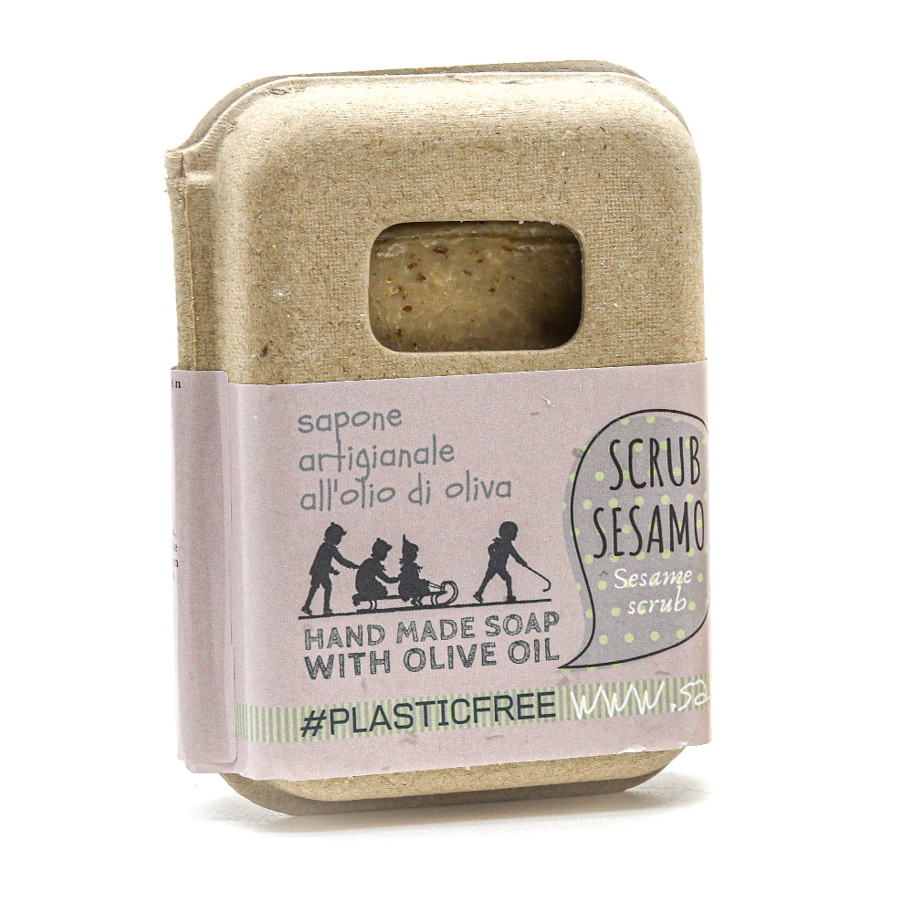 EMBALLAGE DE GOMMAGE AU SAVON AU SÉSAME EN CARTON RECYCLÉ