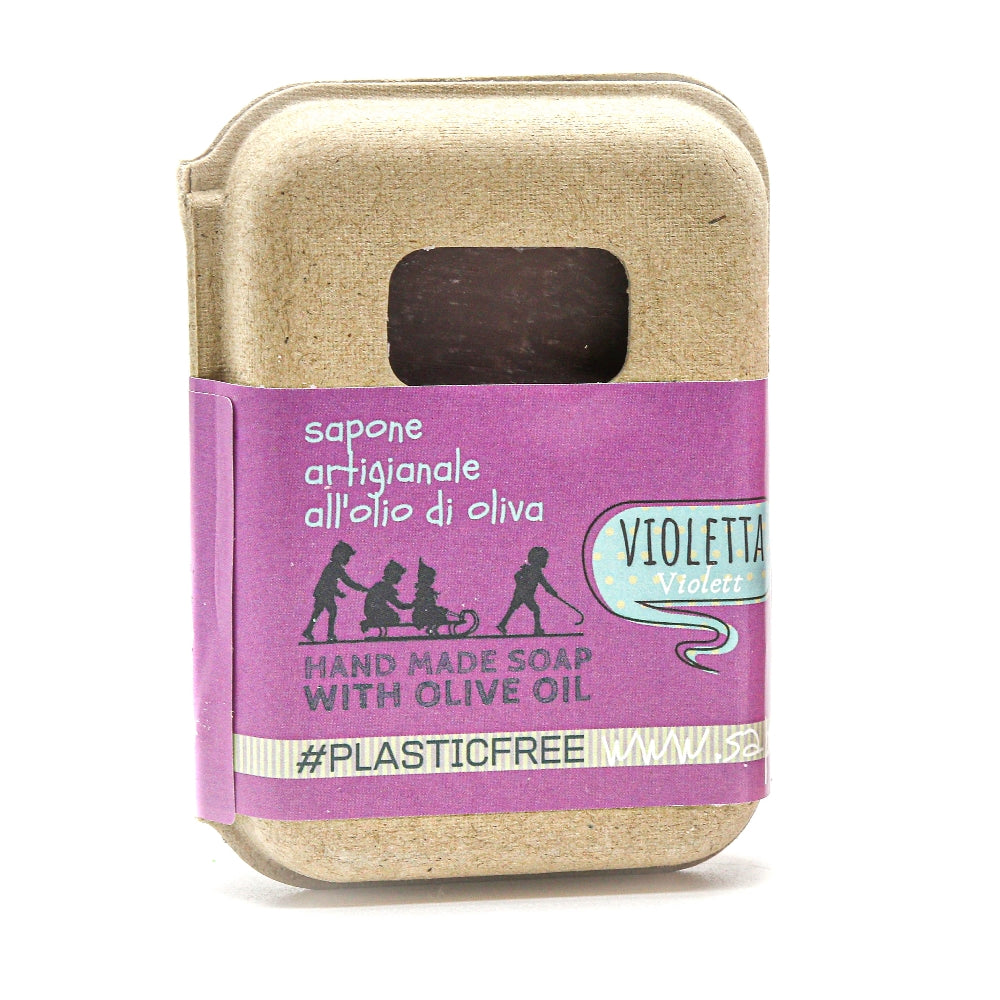 EMBALLAGE DE SAVON VIOLET EN CARTON RECYCLÉ