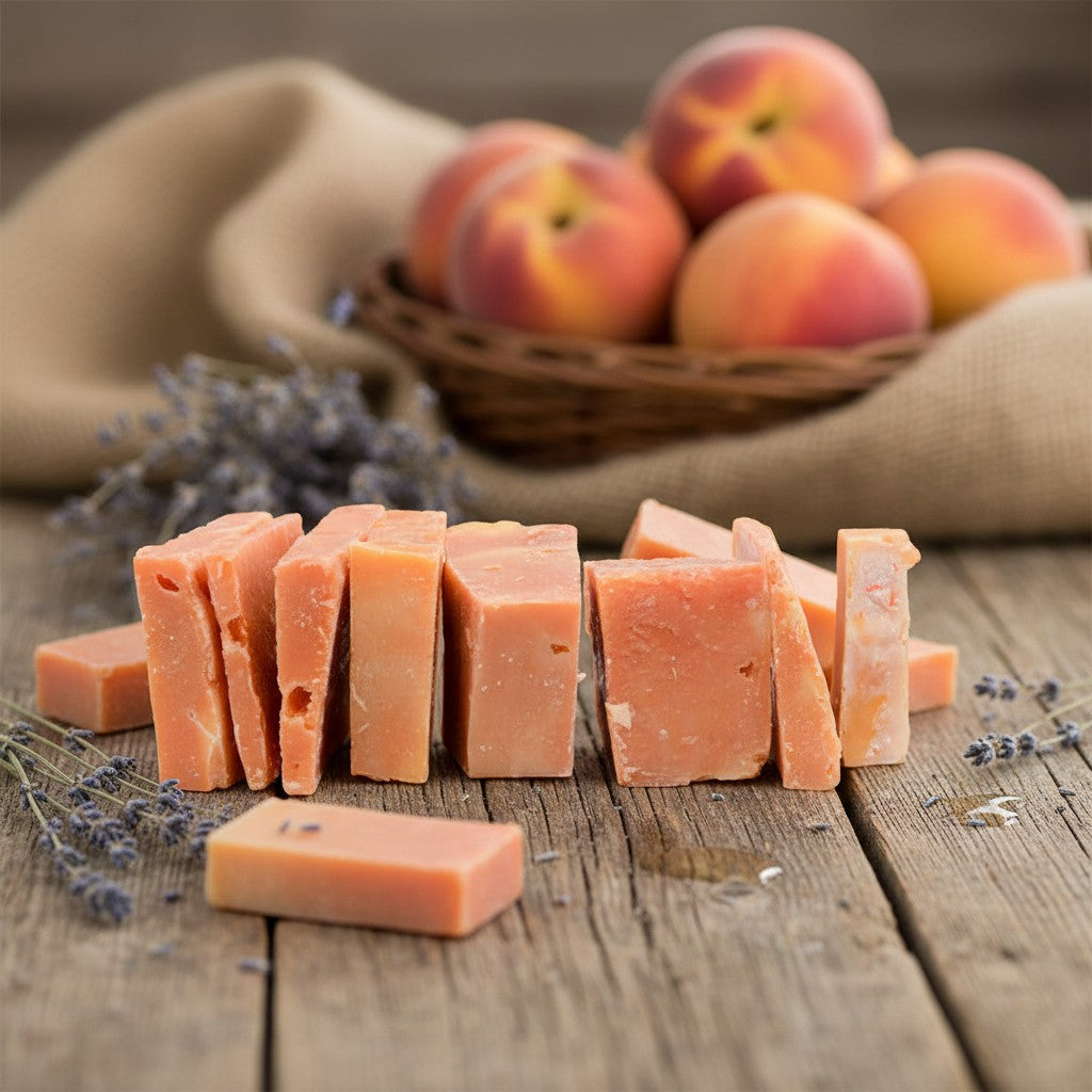 PEACH SOAP CUTTINGS