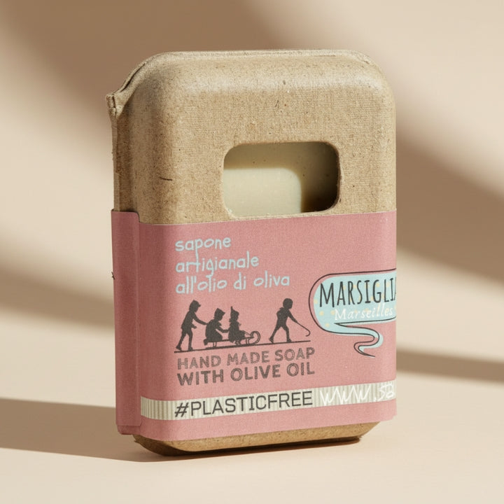 SAVON DE MARSEILLE 100% HUILE D'OLIVE EMBALLAGE CARTON RECYCLÉ 100 GR