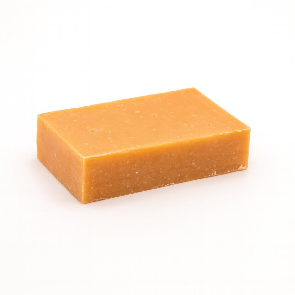Peach soap packaging in recycled cardboard