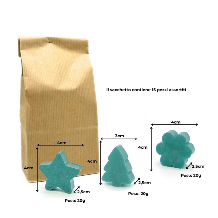 15 SAVONS AU BOIS DE CÈDRE – PETITES FORMES : PIN, FLEUR ET ÉTOILE