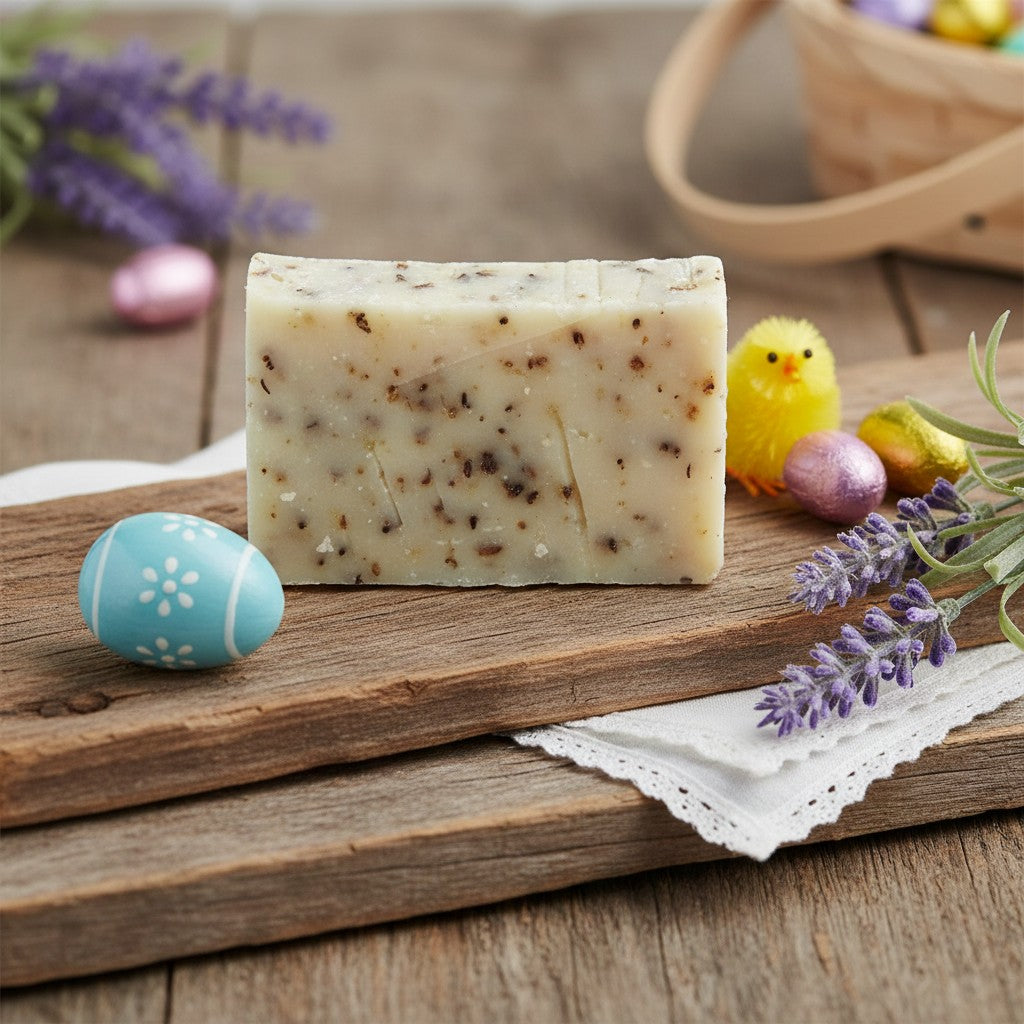 IDEA REGALO PASQUA SAPONE LAVANDA IN CARTONE RICICLATO
