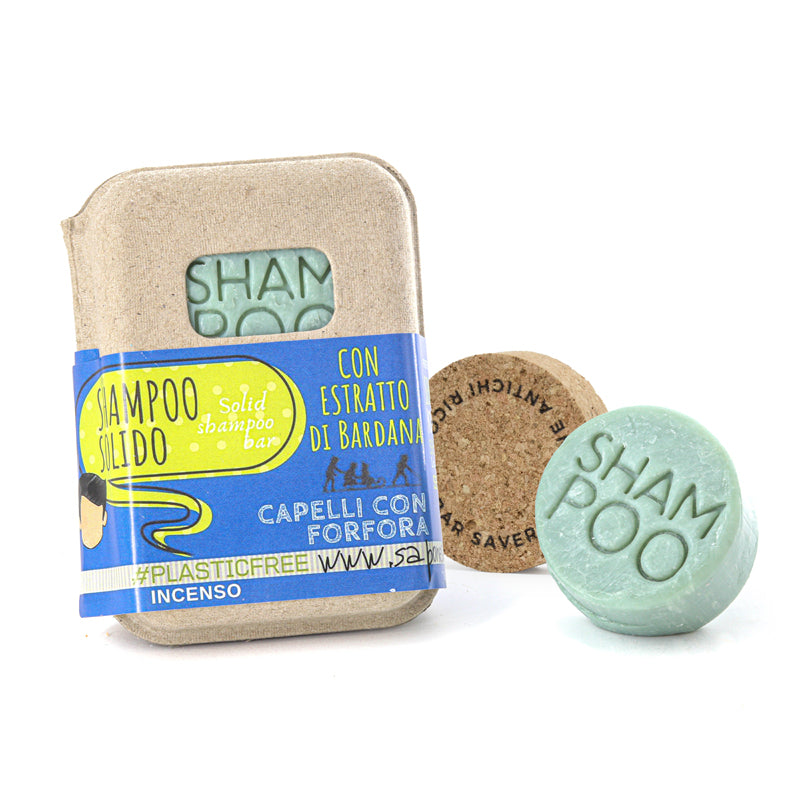 SHAMPOING SOLIDE POUR CHEVEUX AVEC PELLICULES À L'ENCENS ET AU LIÈGE BAR SAVER
