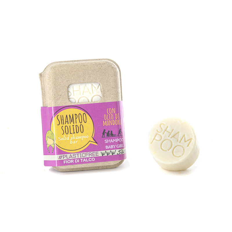 SHAMPOO SOLIDO BABY GIRL AL FIOR DI TALCO senza BAR SAVER IN SUGHERO