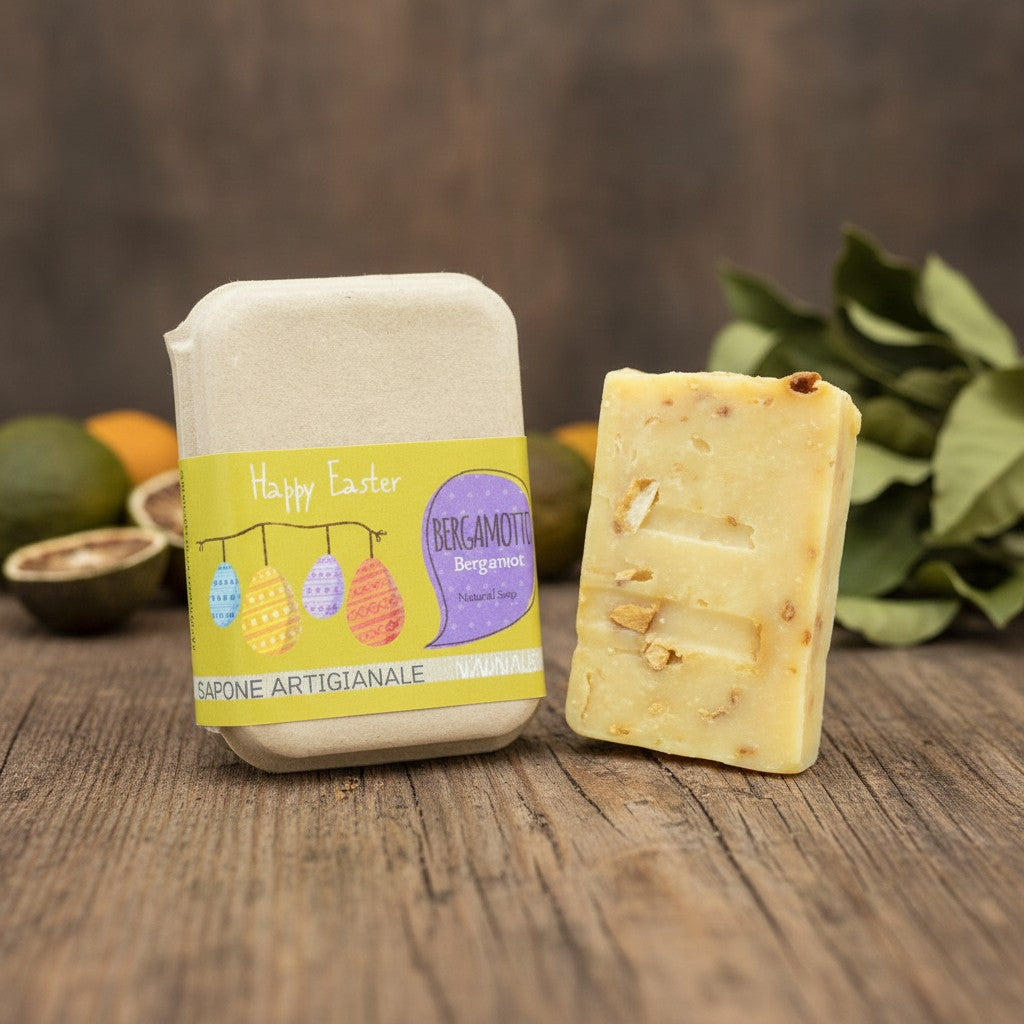 IDEA REGALO PASQUA SAPONE BERGAMOTTO IN CARTONE RICICLATO