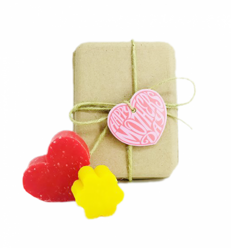 HEART AND FLOWER SOAP GIFT FOR WOMEN'S DAY OR MOTHER'S DAY