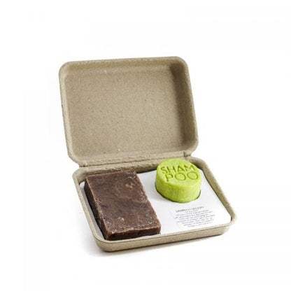CHRISTMAS GIFT SET: BLACK TEA AND BERGAMOT SOLID SHAMPOO + ORANGE &amp; CINNAMON ARTISAN SOAP