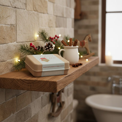 CHRISTMAS GIFT SET: BLACK TEA AND BERGAMOT SOLID SHAMPOO + ORANGE &amp; CINNAMON ARTISAN SOAP