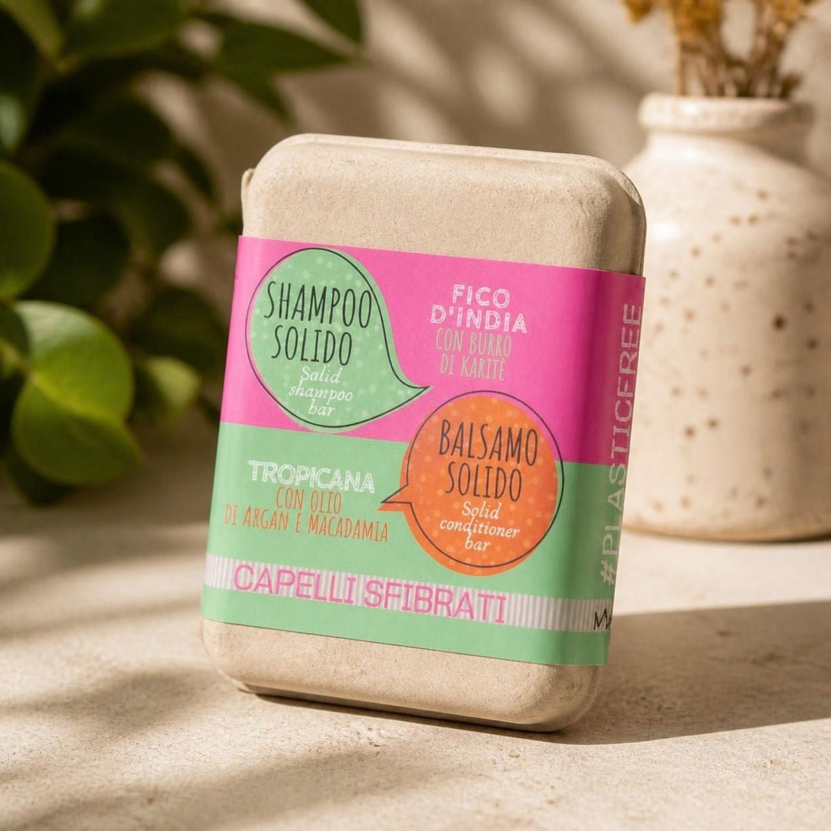 COMBO PACK SHAMPOO E BALSAMO SOLIDI PER CAPELLI SFIBRATI