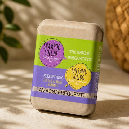 PACK COMBO SHAMPOING ET APRÈS-SHAMPOING SOLIDE POUR LAVAGES FRÉQUENTS