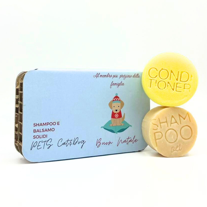 PETS CHRISTMAS PACKAGE: SOLID SHAMPOO FOR CAT&amp;DOG WITH RED ROSE + SOLID CONDITIONER FOR CAT&amp;DOG WITH SCOTCH PINE
