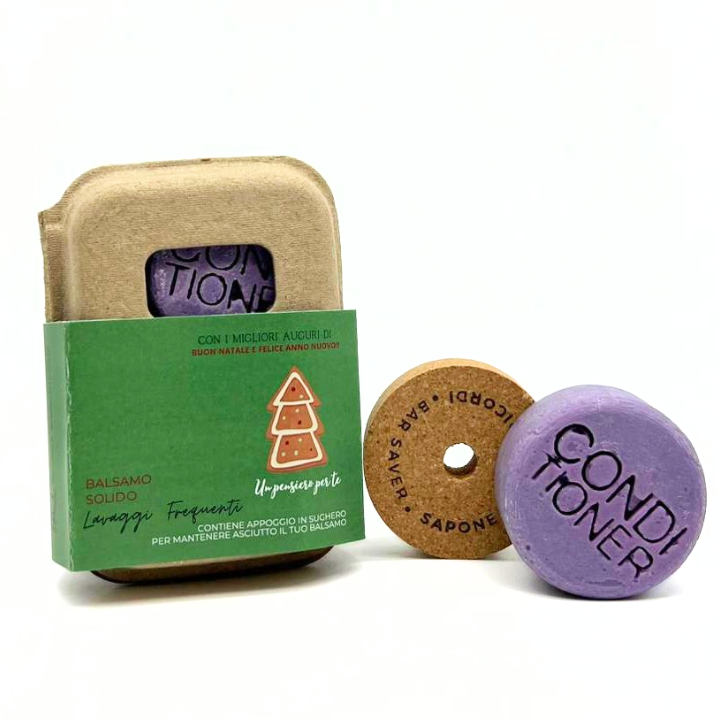 APRÈS-SHAMPOING SOLIDE DE NOËL POUR LAVAGES FRÉQUENTS À LA FLEUR D'IRIS