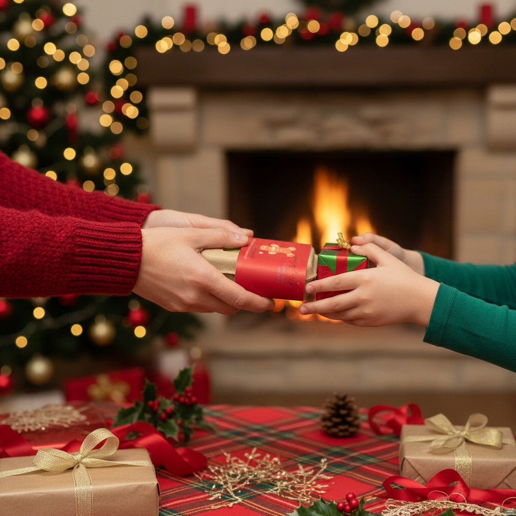 SAVON DE NOËL AU MUSC BLANC DANS UN EMBALLAGE EN CARTON RECYCLÉ
