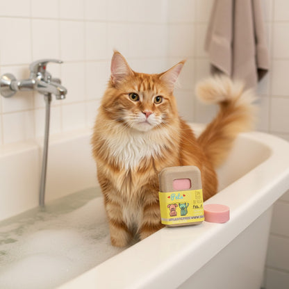 Shampoing solide pour chiens et chats à la rose et à l'huile de neem