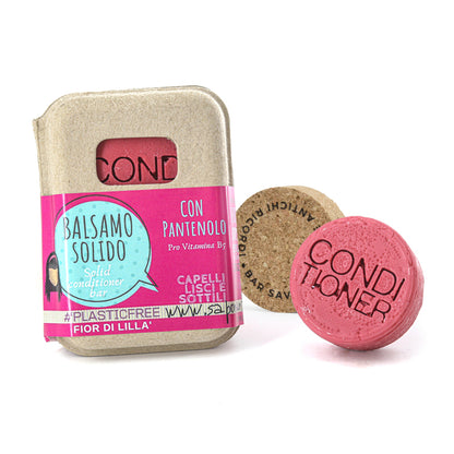 SOLID CONDITIONER FOR SMOOTH AND FINE HAIR WITH LILAC FLOWER AND CORK BAR SAVER
