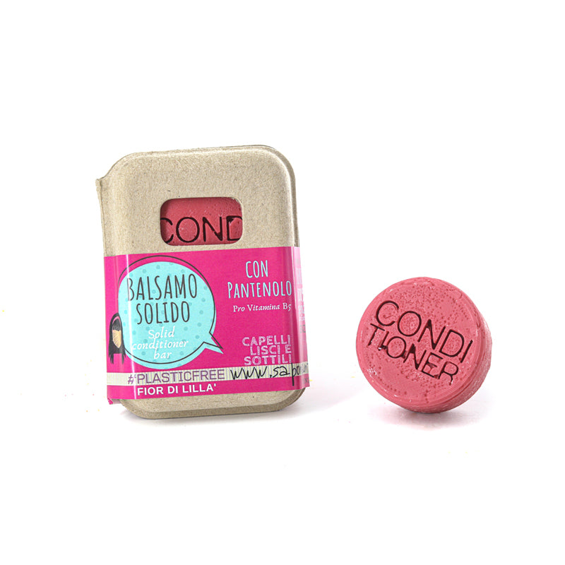 BALSAMO SOLIDO CAPELLI LISCI E SOTTILI AL FIOR DI LILLÀ senza BAR SAVER IN SUGHERO