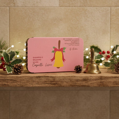 CHRISTMAS PACKAGE: SOLID SHAMPOO FOR STRAIGHT HAIR WITH COTTON FLOWER + SOLID CONDITIONER FOR STRAIGHT HAIR WITH LILAC FLOWER