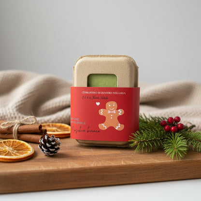 WHITE MUSK CHRISTMAS SOAP IN RECYCLED CARDBOARD PACKAGING