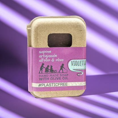 EMBALLAGE DE SAVON VIOLET EN CARTON RECYCLÉ