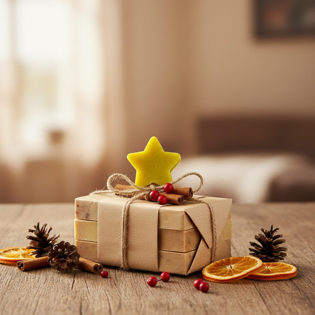 15 SAVONS AU THÉ NOIR ET À LA BERGAMOTE – PETITS FORMES DE PIN ET D'ÉTOILE