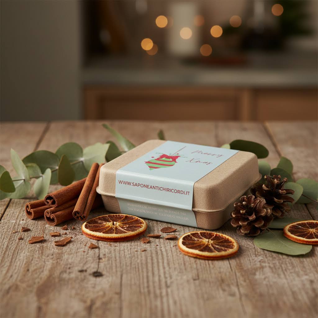 Coffret de savons de Noël : lavande, fleur de lotus, violette, myrrhe