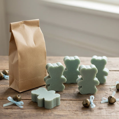 5 SAVONS À L'ORCHIDÉE NOIRE – GRANDES FORMES DE PIN ET D'OURS EN PELUCHE