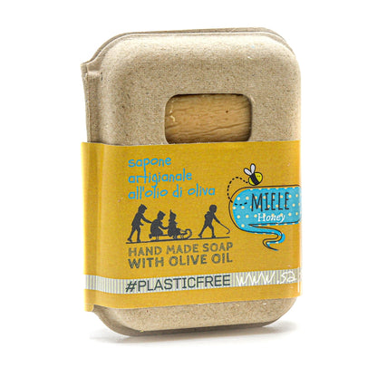 Honey soap packaging in recycled cardboard