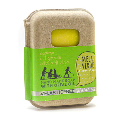 Green Apple Soap Packaging Made of Recycled Cardboard