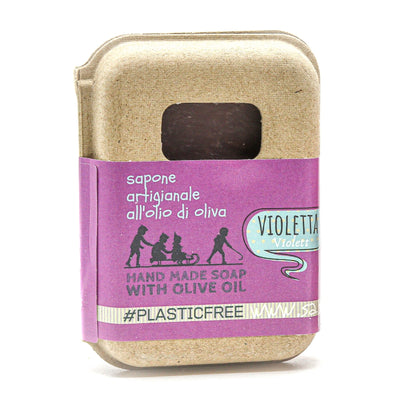 EMBALLAGE DE SAVON VIOLET EN CARTON RECYCLÉ