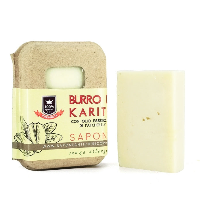 SAPONE AL PATCHOULI E BURRO DI KARITÉ PACKAGING IN CARTONE RICICLATO