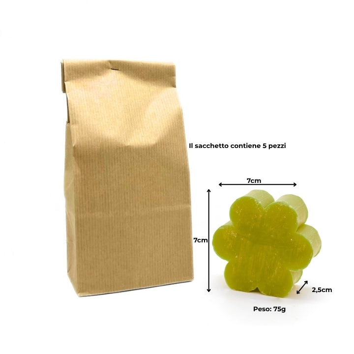 5 FORME DI SAPONE AL THE NERO E BERGAMOTTO