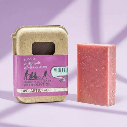 EMBALLAGE DE SAVON VIOLET EN CARTON RECYCLÉ