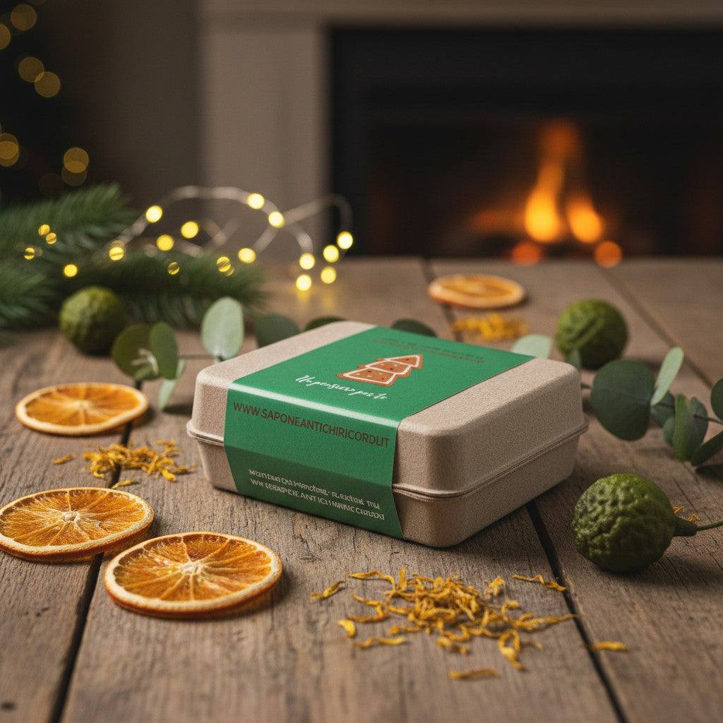 PACK SAVON DE NOËL : CALENDULA, ORANGE ET CANNELLE, EUCALYPTUS, BERGAMOTE